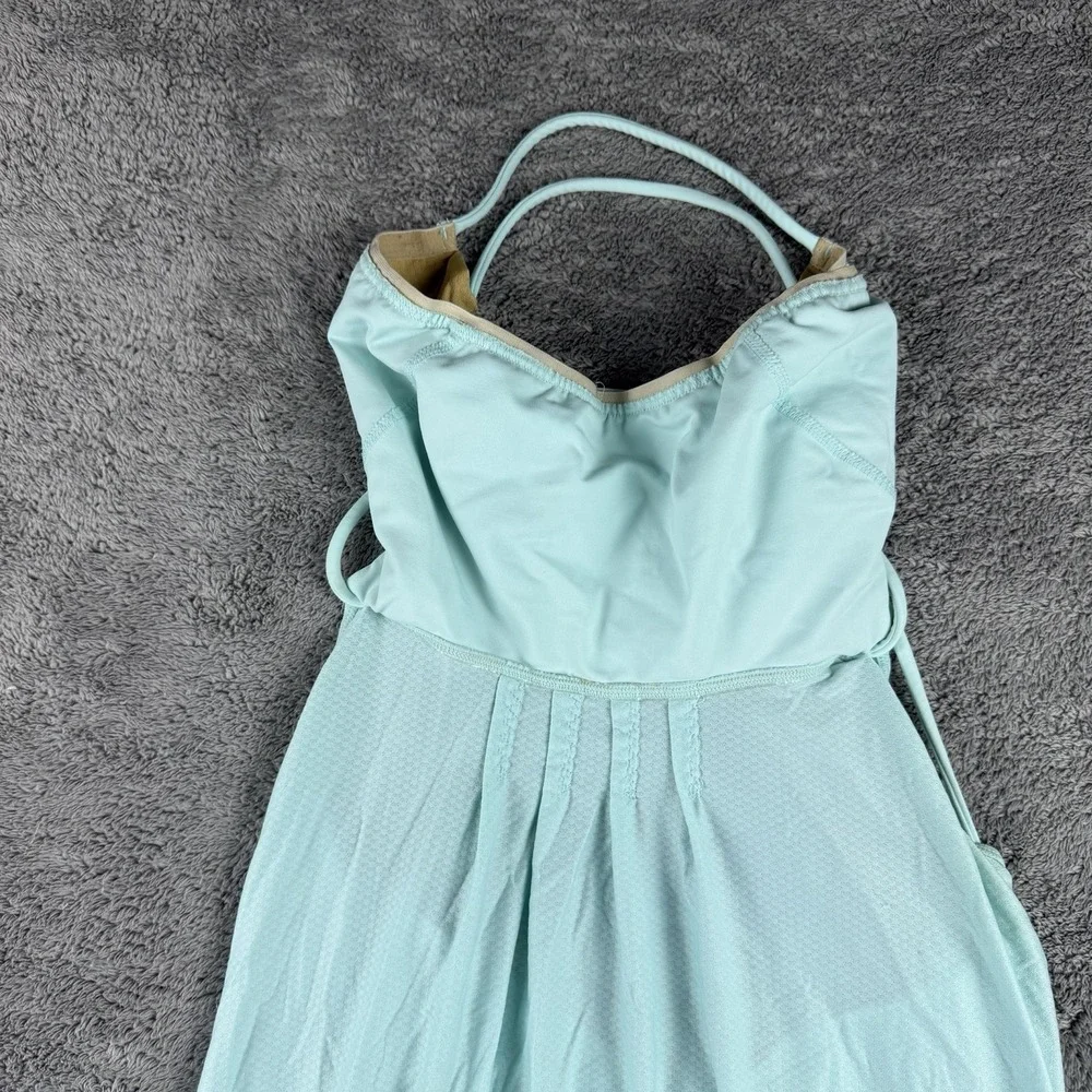 Lululemon Flow‎ And Go Tank Top Womens 8 Turquoise Orange Open Strappy Back